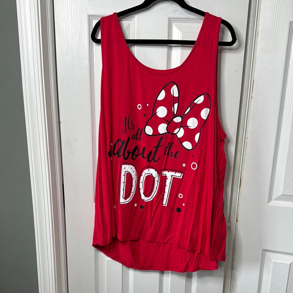 Disney Red Minnie Mouse Relaxed Graphic Tank Top